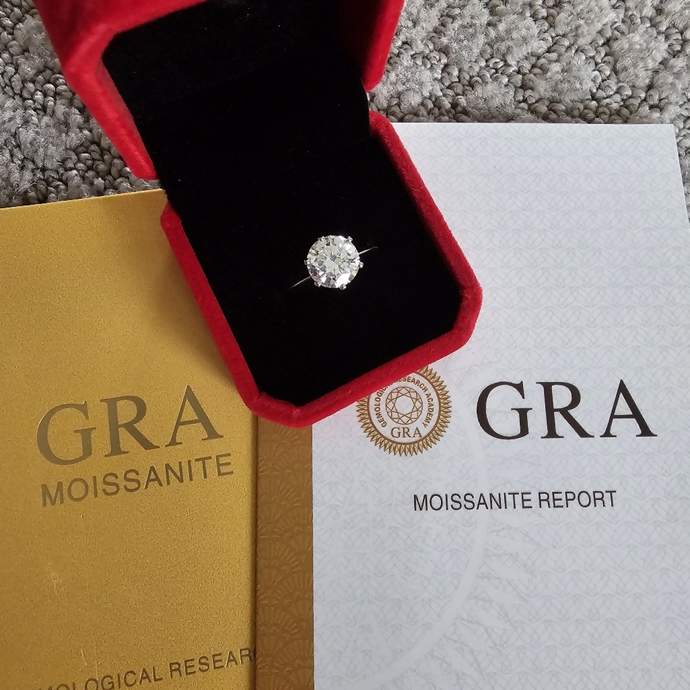Certified 3 Carat Moissanite Solitaire ring